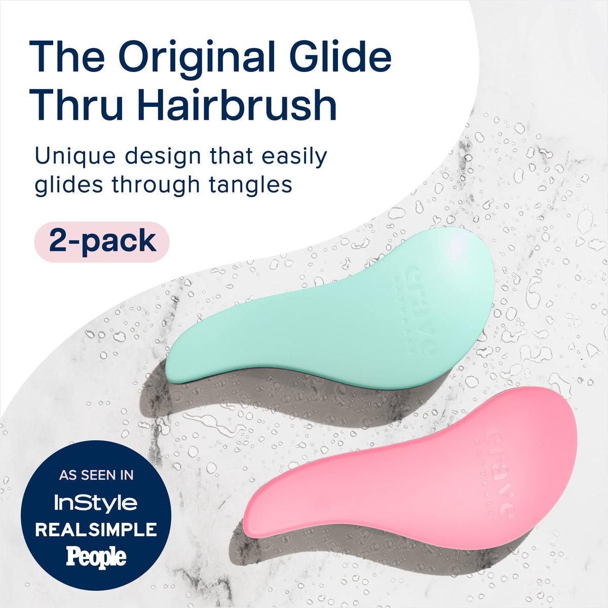 Crave Naturals Glide Thru brush designed for kids with gentle detangling