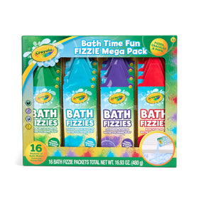Crayola Bath Fizzies Deluxe Pack colors swirl in tub for playful bath time