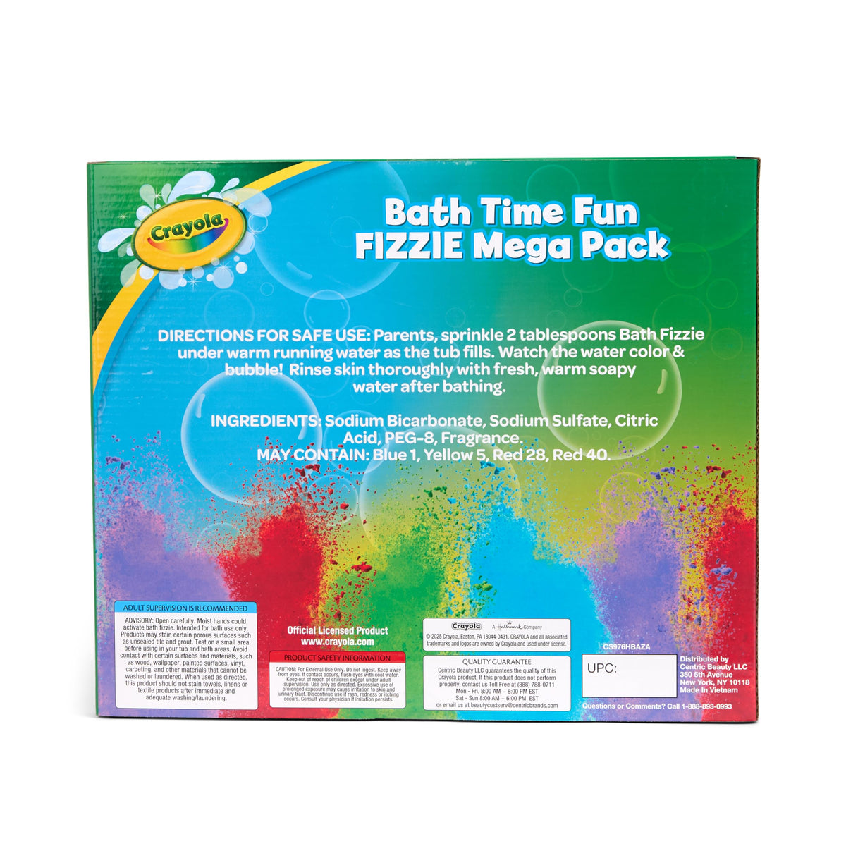 Crayola Bath Fizzies deluxe pack bubbles and colors release for a soothing tub experience