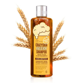 CRAZY SKIN Beers Shampoo bottle front view promotes fuller hair