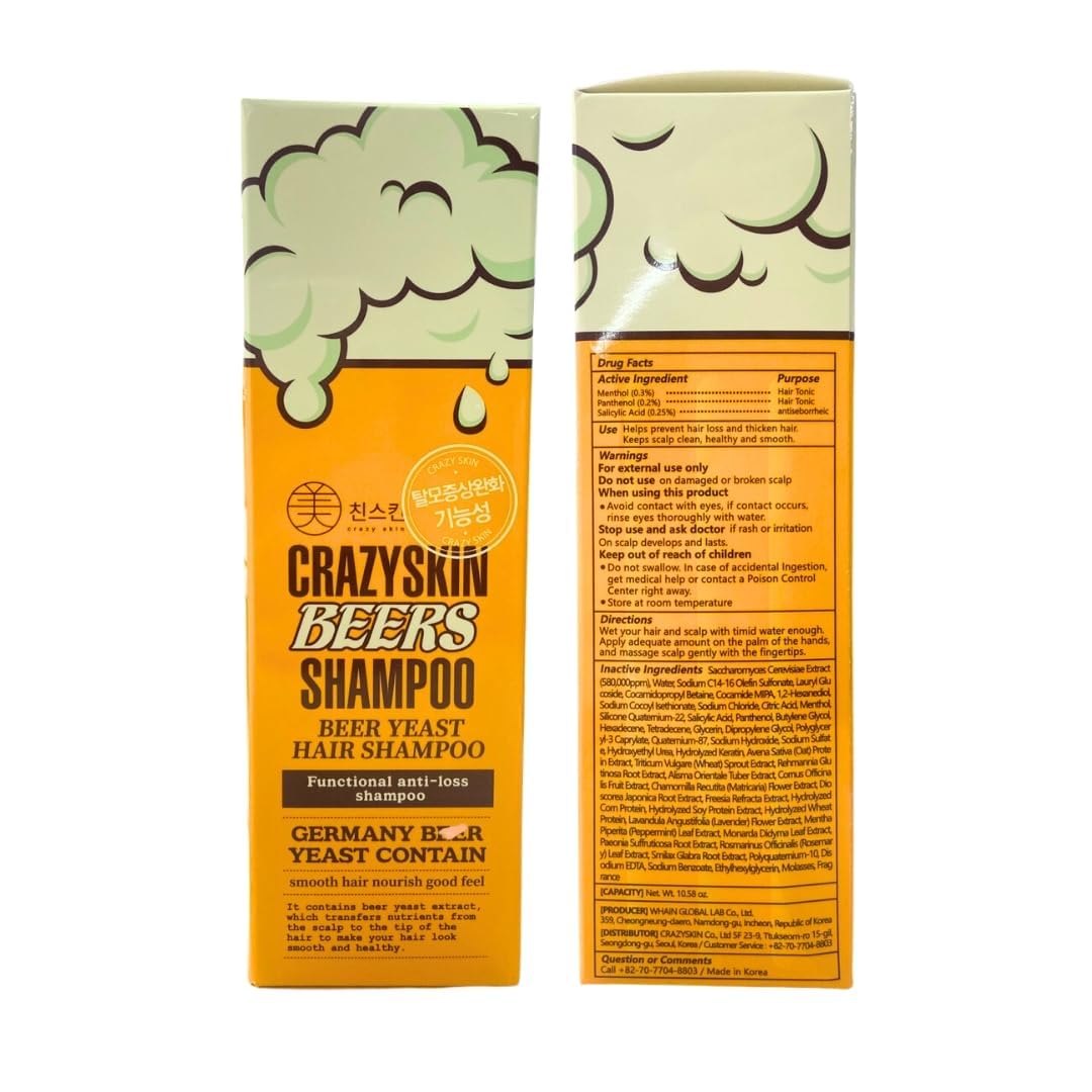 CRAZY SKIN Beers Shampoo packaging 300ml for daily use