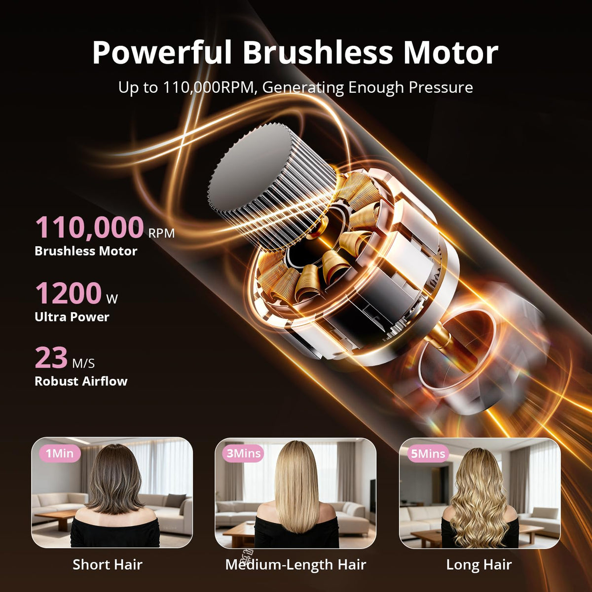 CrazyMar Air Wrap Hair Styler Coanda-effect curlers creating smooth, lasting curls.