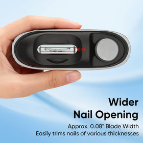 CreaCare electric nail clipper LED light aiding low-light nail trimming.