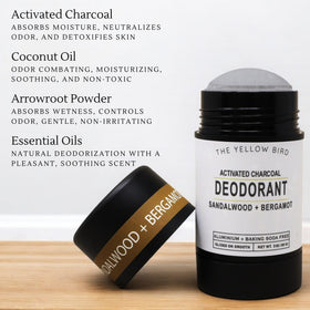 The Yellow Bird deodorant offers creamy glide for underarm comfort.