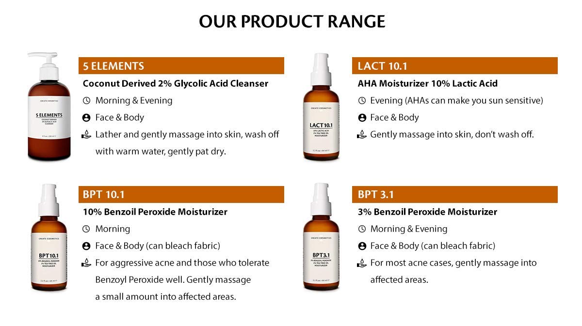 Vegan and cruelty-free seal on Create Cosmetics BPT10 packaging.