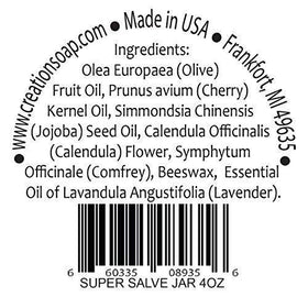 Creation Pharm Calendula Salve jar offers rich moisture for soft skin