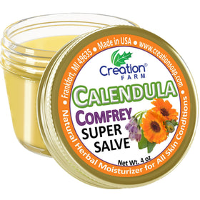 Creation Pharm Calendula Salve packaging shows sustainable design for daily use