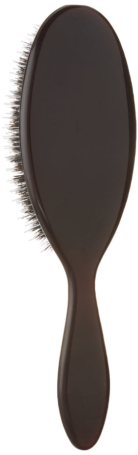 Creative Hair Brushes Signature Classic Air Cushion Brush in use smoothing oils for silky, salon-like finish.
