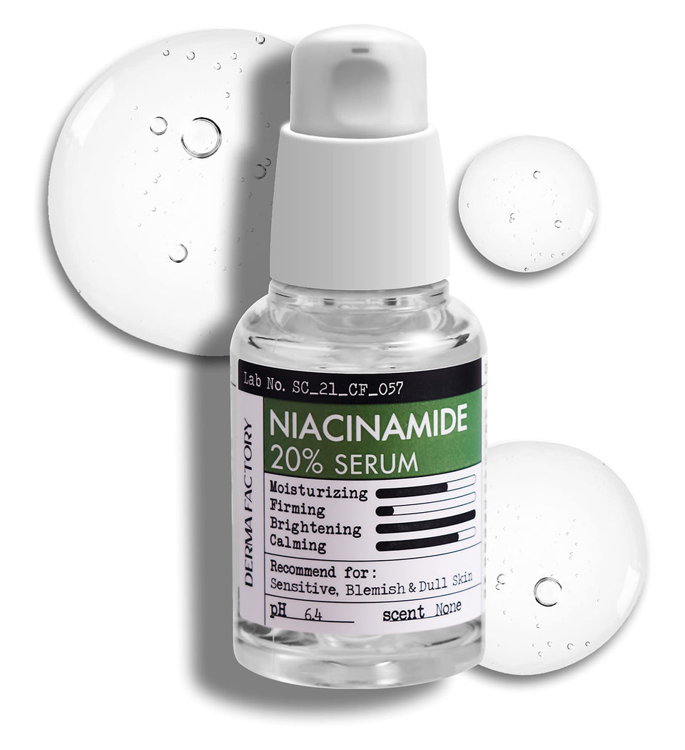 CrediThink Niacinamide 20% serum with rose water for smoother texture and minimized pores.