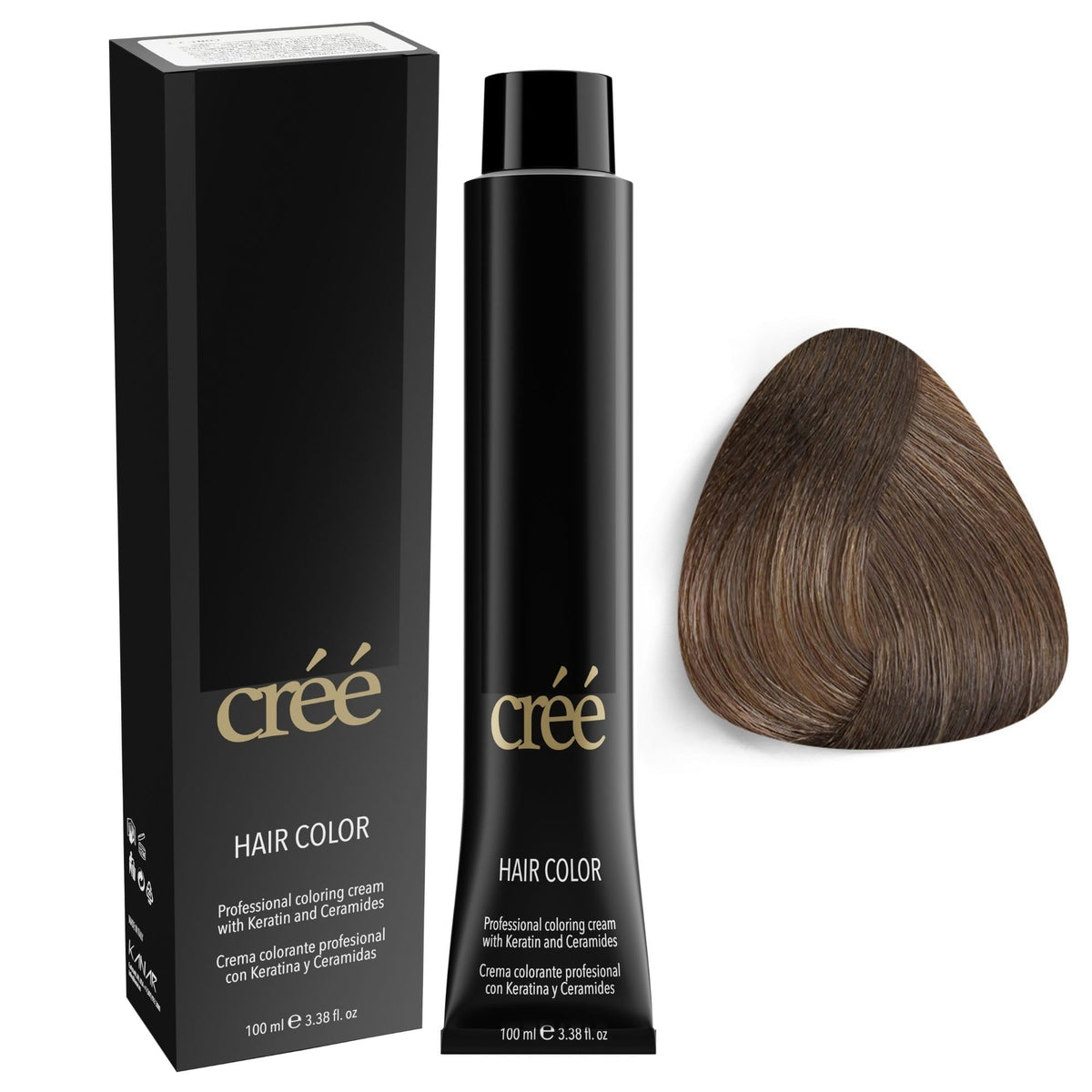 Créé Cree Professional 7.1 ash-blond bottle showing cool-toned shade for natural gray coverage