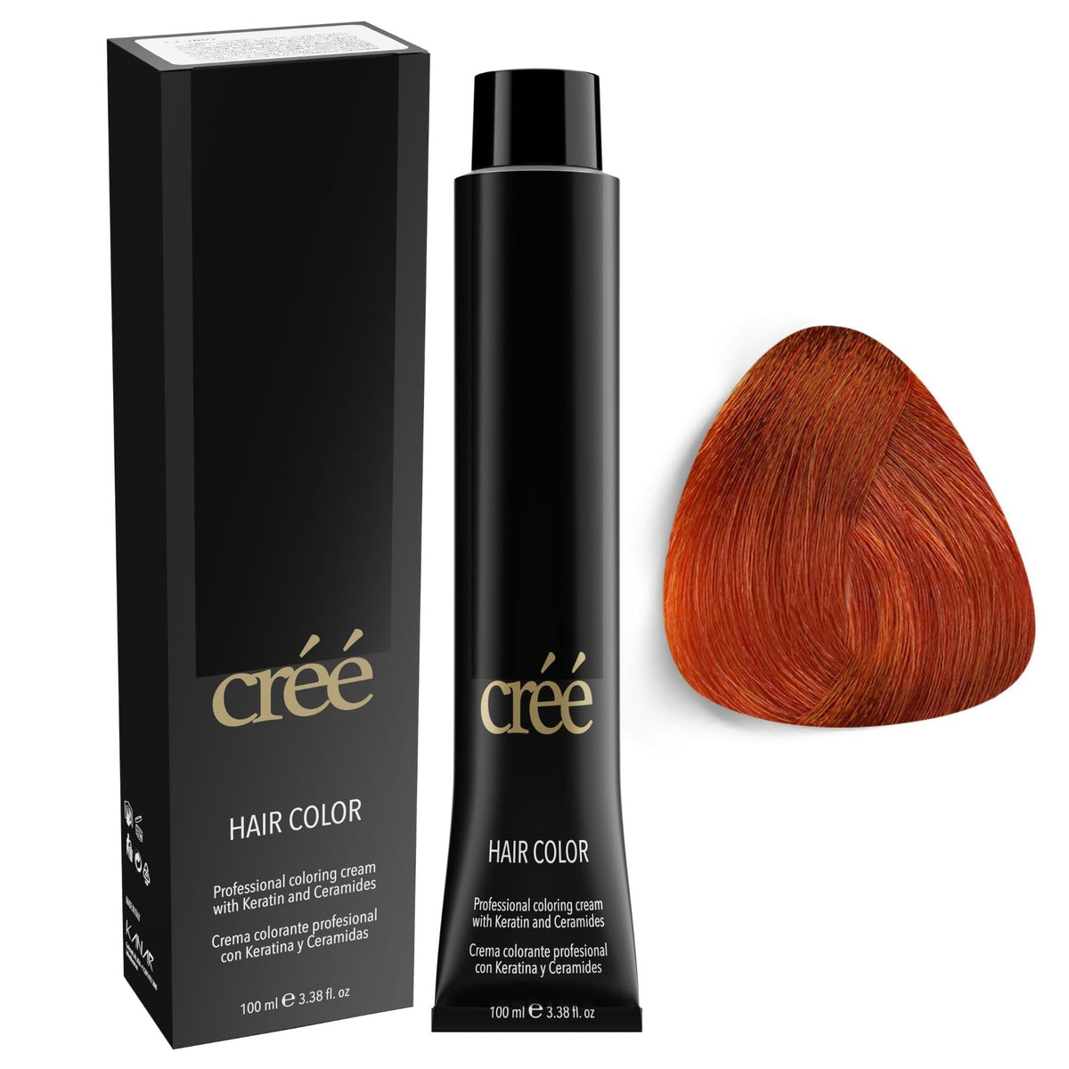 Cree Professional 7.44 bottle displaying intense copper blond shade for vibrant color.