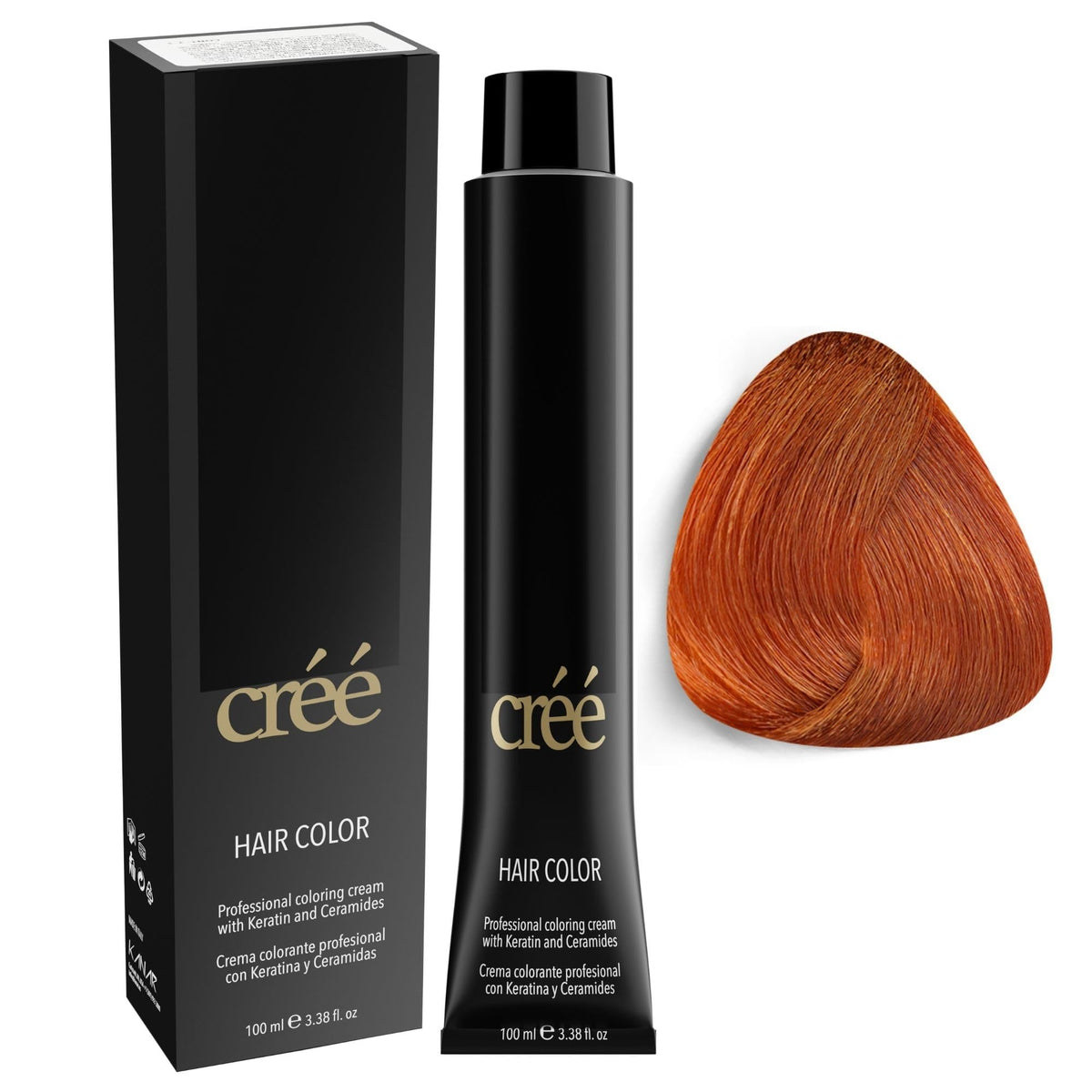 Cree Professional 8.4 Light Copper Blond bottle pour for even color application.