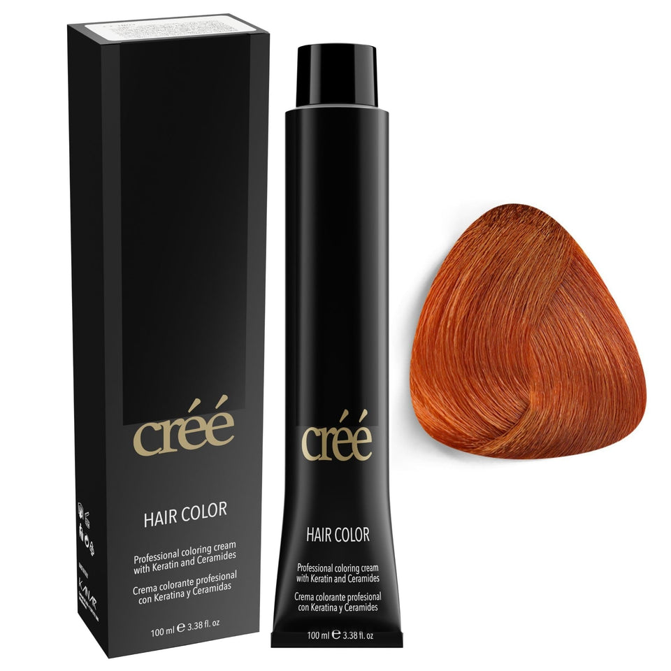 Cree Professional 8.4 Light Copper Blond bottle pour for even color application.