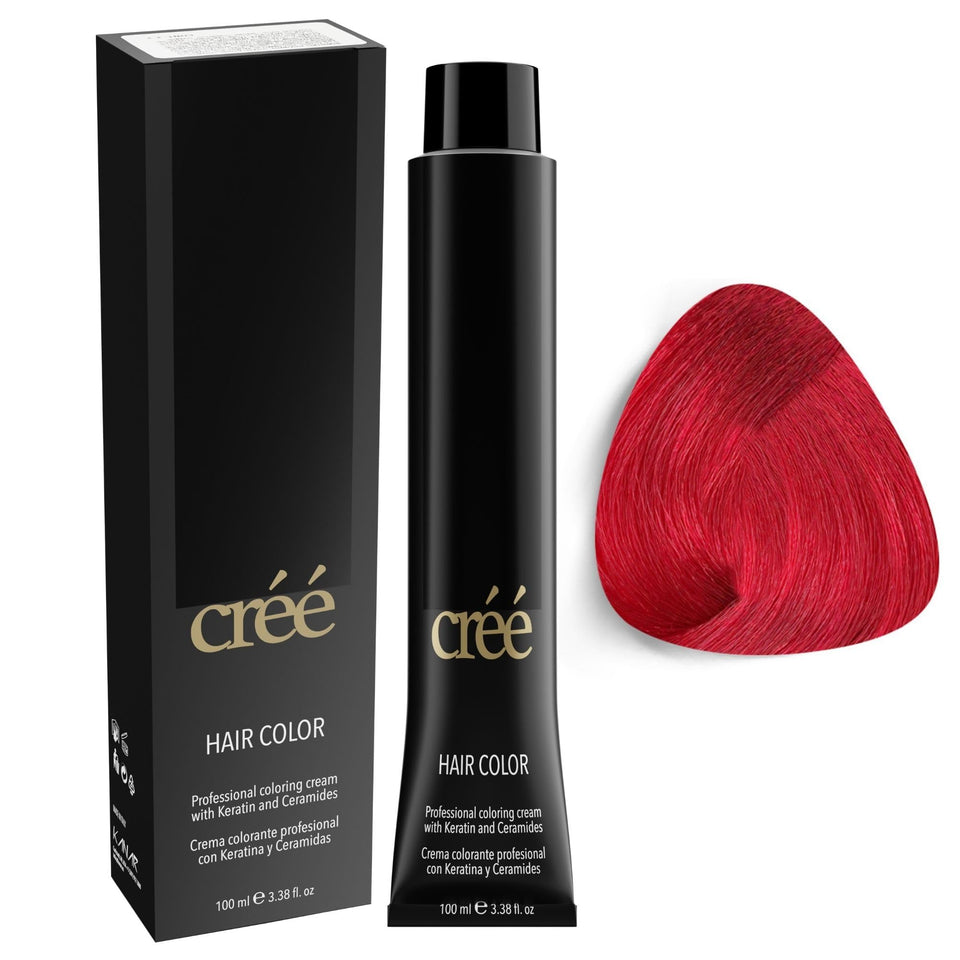 Cree Professional Red color bottle highlights bold, long-lasting coverage for dramatic at-home coloring.
