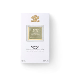 Creed Green Irish Tweed box front, elegant packaging for gifting.