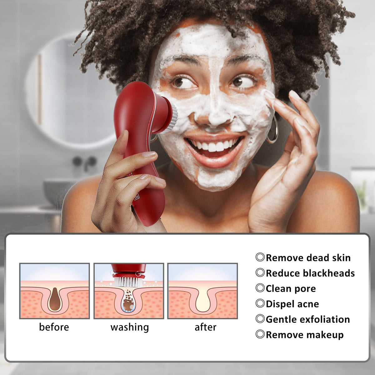 Crehora brush heads assembly showing the 4-head design for gentle to deep cleansing