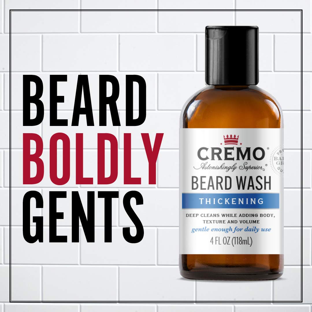 Cremo Beard Wash Thickening Lather highlights easy daily grooming