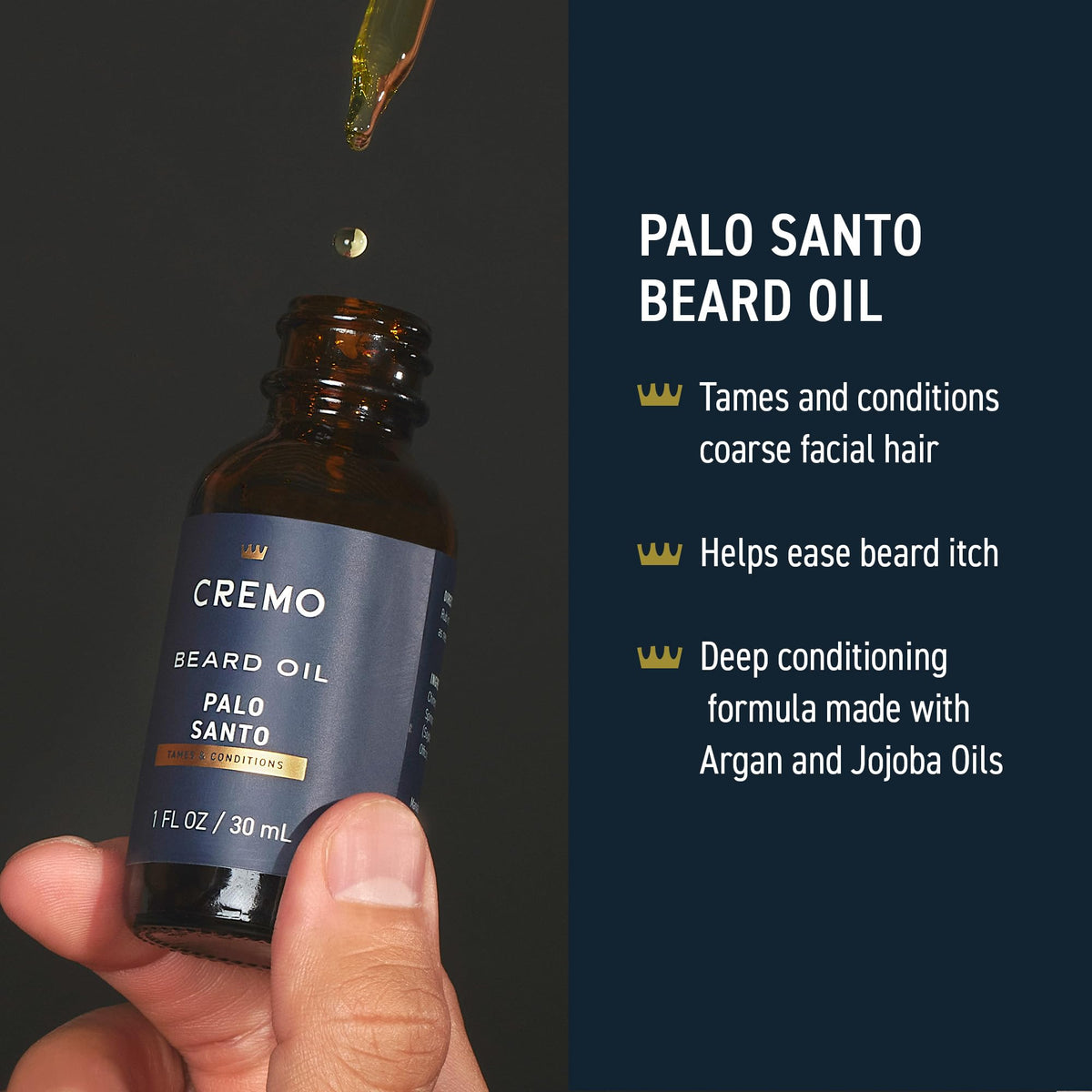 Cremo Boar hair beard brush image demonstrating detangling and distribution.