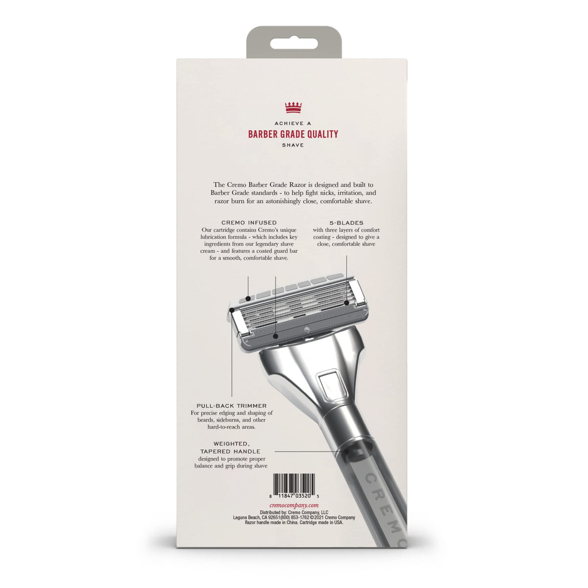 Cremo Replaceable handle sleeve demonstrates customizable look.