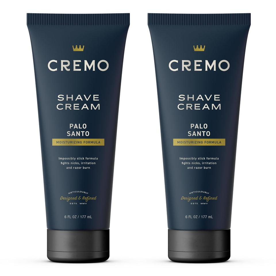 Cremo Palo Santo Shave Cream 2-pack front view for convenience.