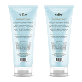 Cremo Vanilla & Orchid scent close-up enhances the shaving routine.