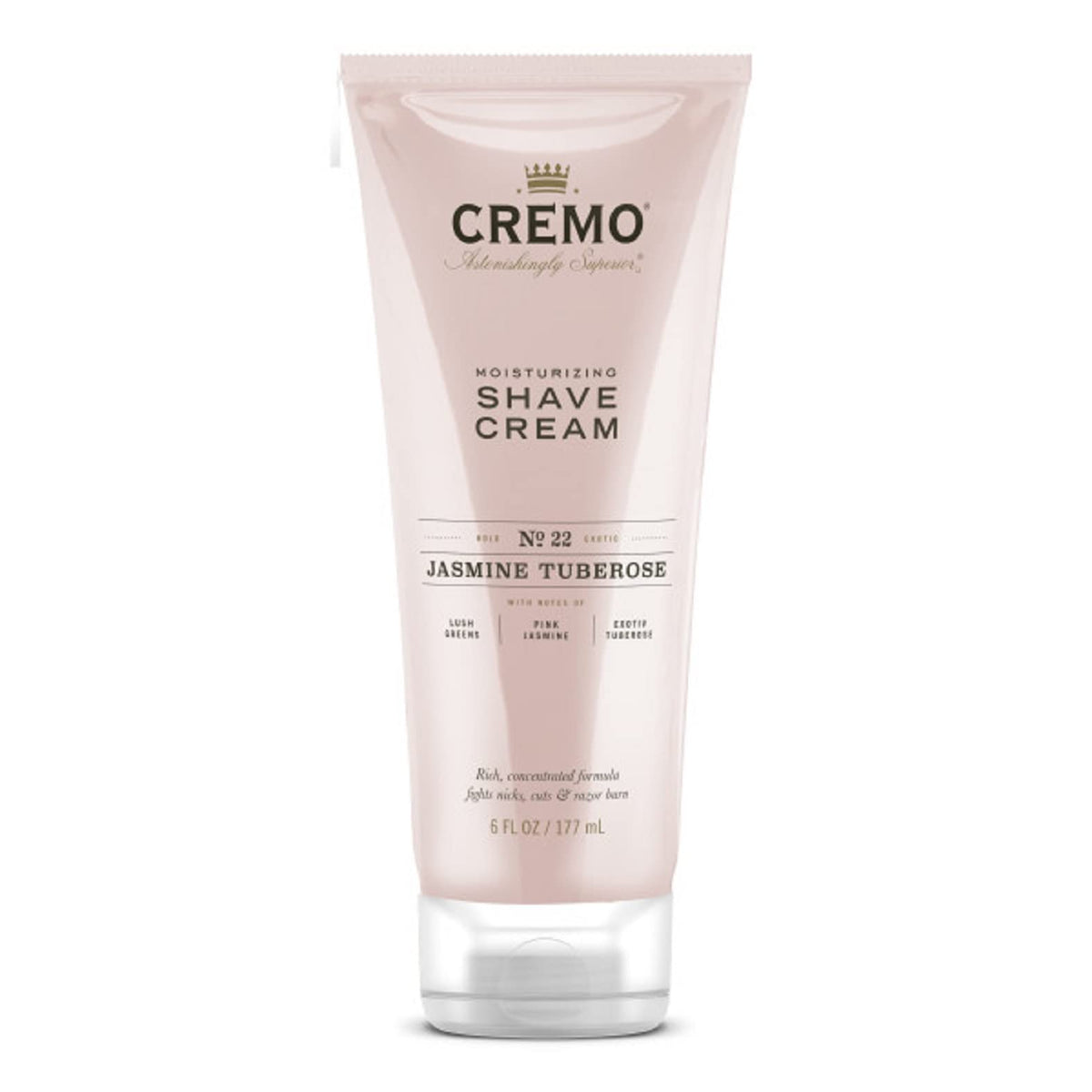 Cremo Women's Shaving Cream Sensitive Skin close-up texture shows ultra-slick formula for a smooth shave