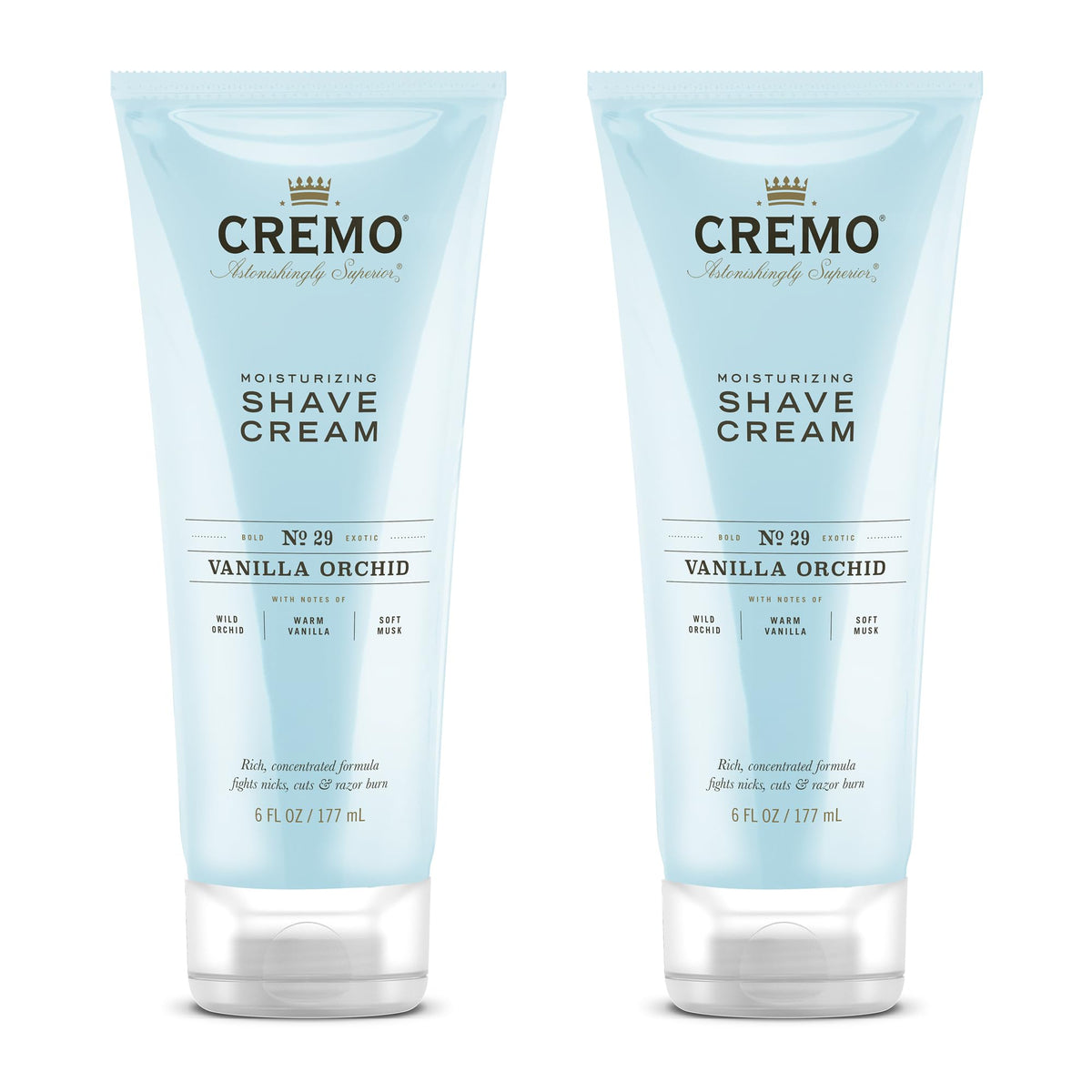 Cremo Women's Shaving Cream Sensitive Skin Vanilla & Orchid pack of two for a smooth shave.