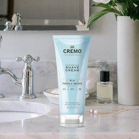 Cremo Women's Shaving Cream Ultra-slick formula shown for close, comfortable shaving.