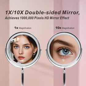 Creocasy mirror shows three lighting options for day to night looks