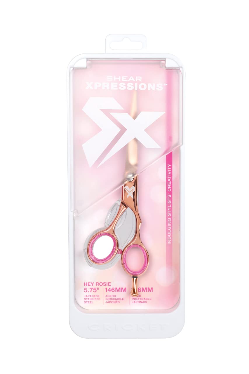 Cricket Shear Xpressions ergonomic design in rose gold for smooth cutting