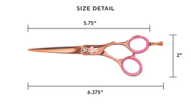 Cricket Shear Xpressions rose gold handle detail showing comfortable grip