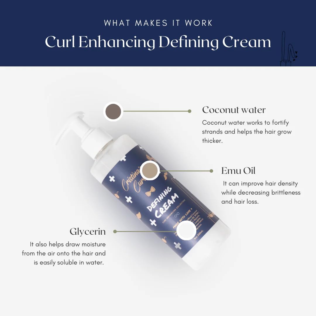 Cristina's Curls curl defining cream for kids dispense shows easy control during styling.