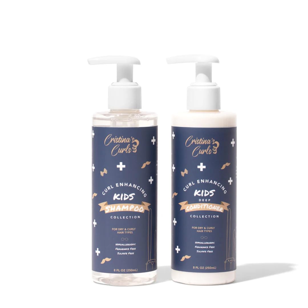 Cristina's Curls Kids Curl Shampoo bottle for hydrated, detangled curls.