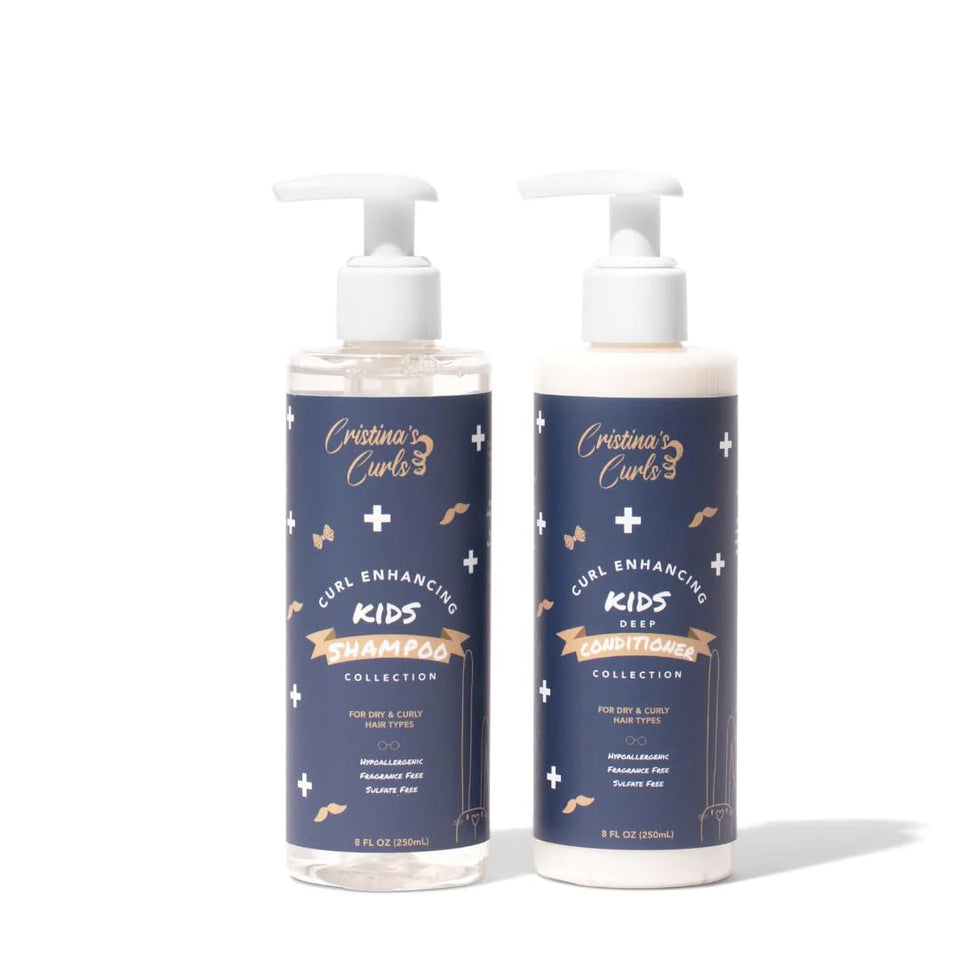 Cristina's Curls Kids Curl Shampoo bottle for hydrated, detangled curls.