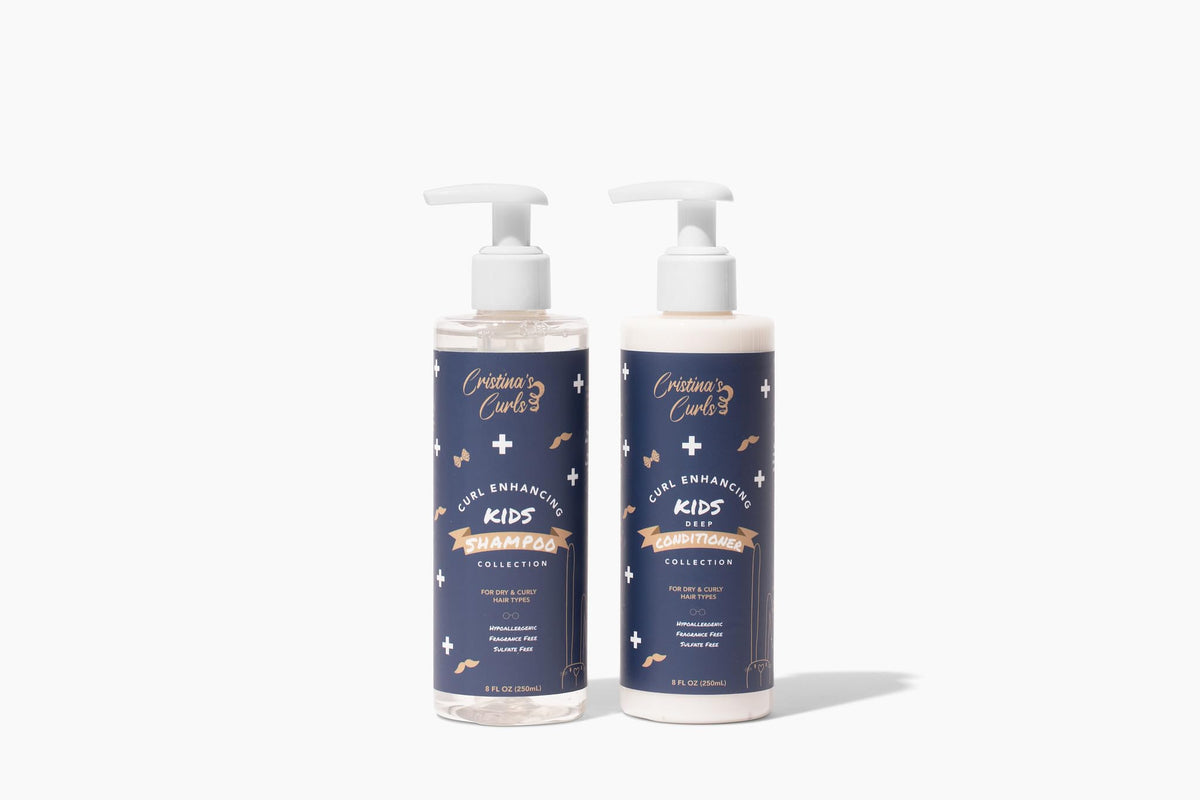 Ready-to-style base for Cristina's Curls Kids with light residue-free finish.