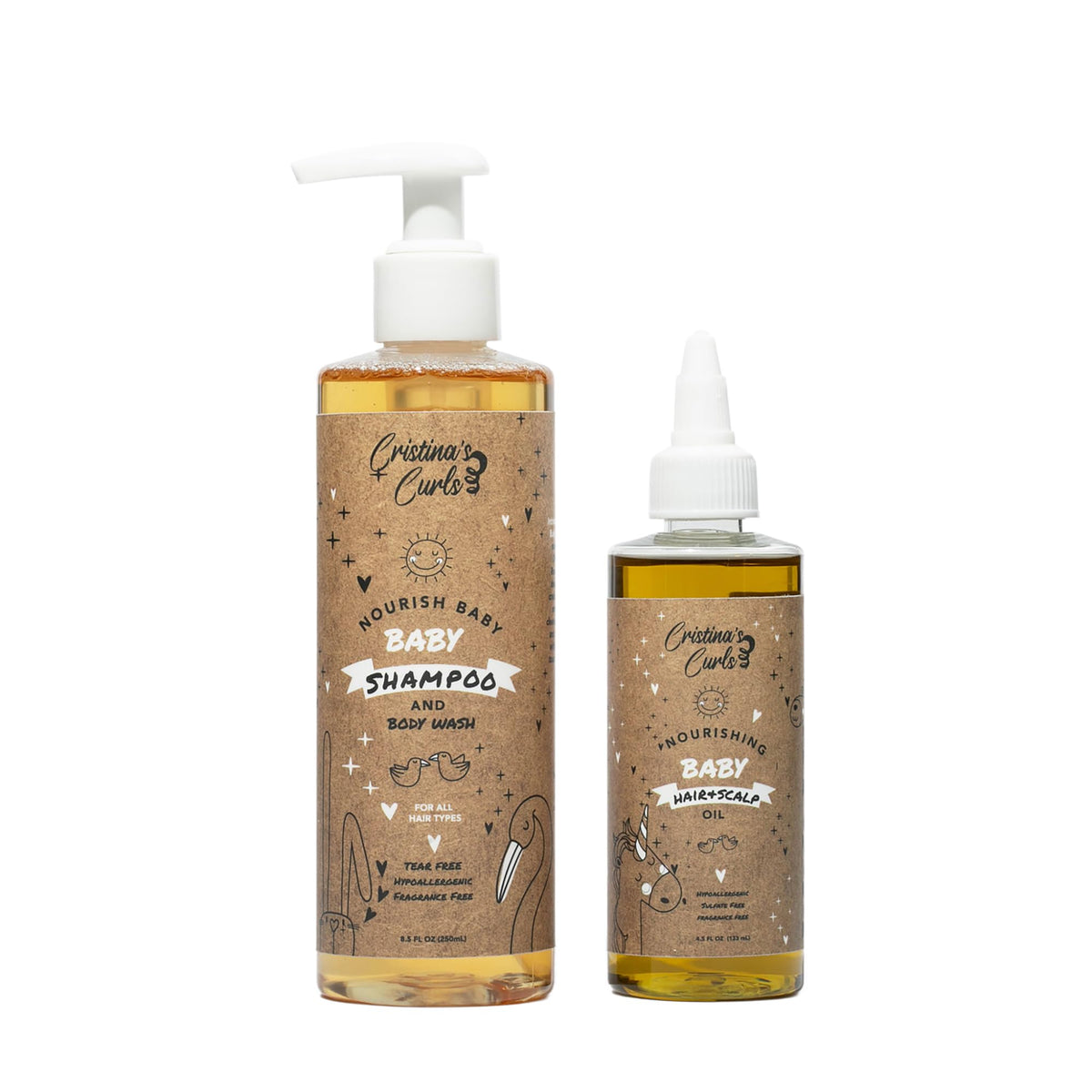 Cristina's Curls Nourishing Baby Wash Day Bundle bottle — gentle shampoo for delicate baby hair.