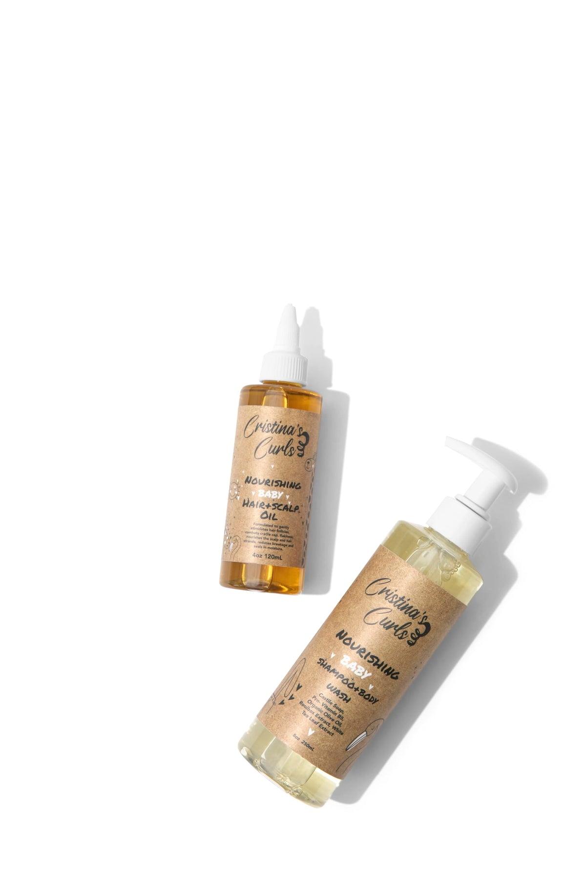 Cristina's Curls Nourishing Baby Wash Day Bundle head-to-toe wash — safe for baby's skin and hair.
