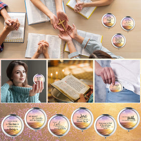 CroBlissful compact mirror measuring 7 cm diameter for easy carry.