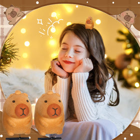 Croknit capybara hairclip on pigtails adds playful summer style.