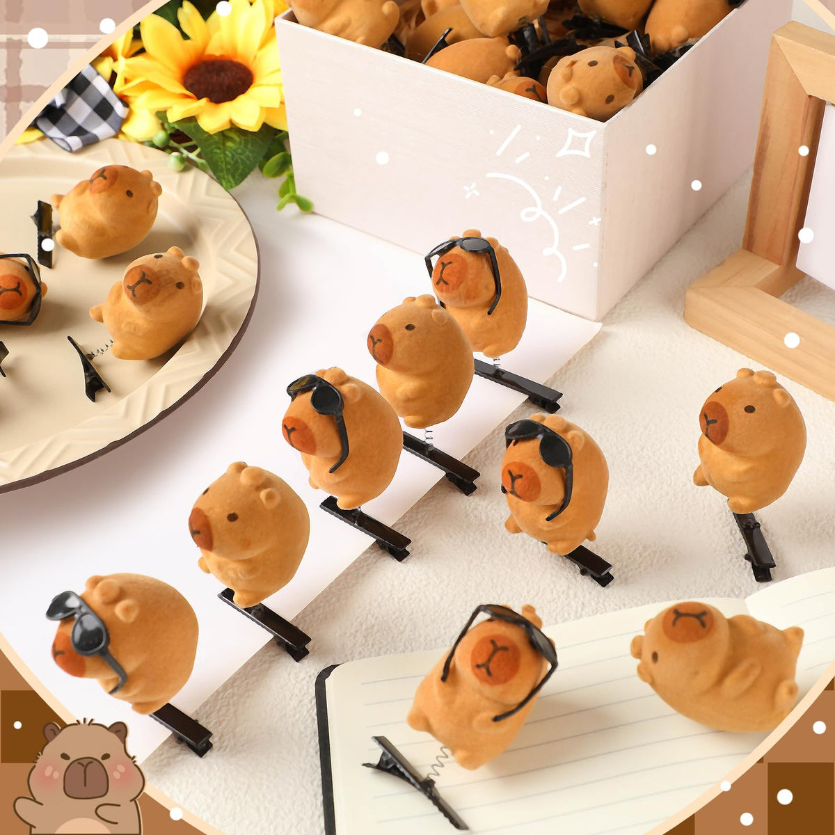 Croknit capybara hairclip for ponytails offers easy everyday wear.