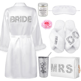 Croloose bride robe with rhinestones for elegant bridal moments and photos