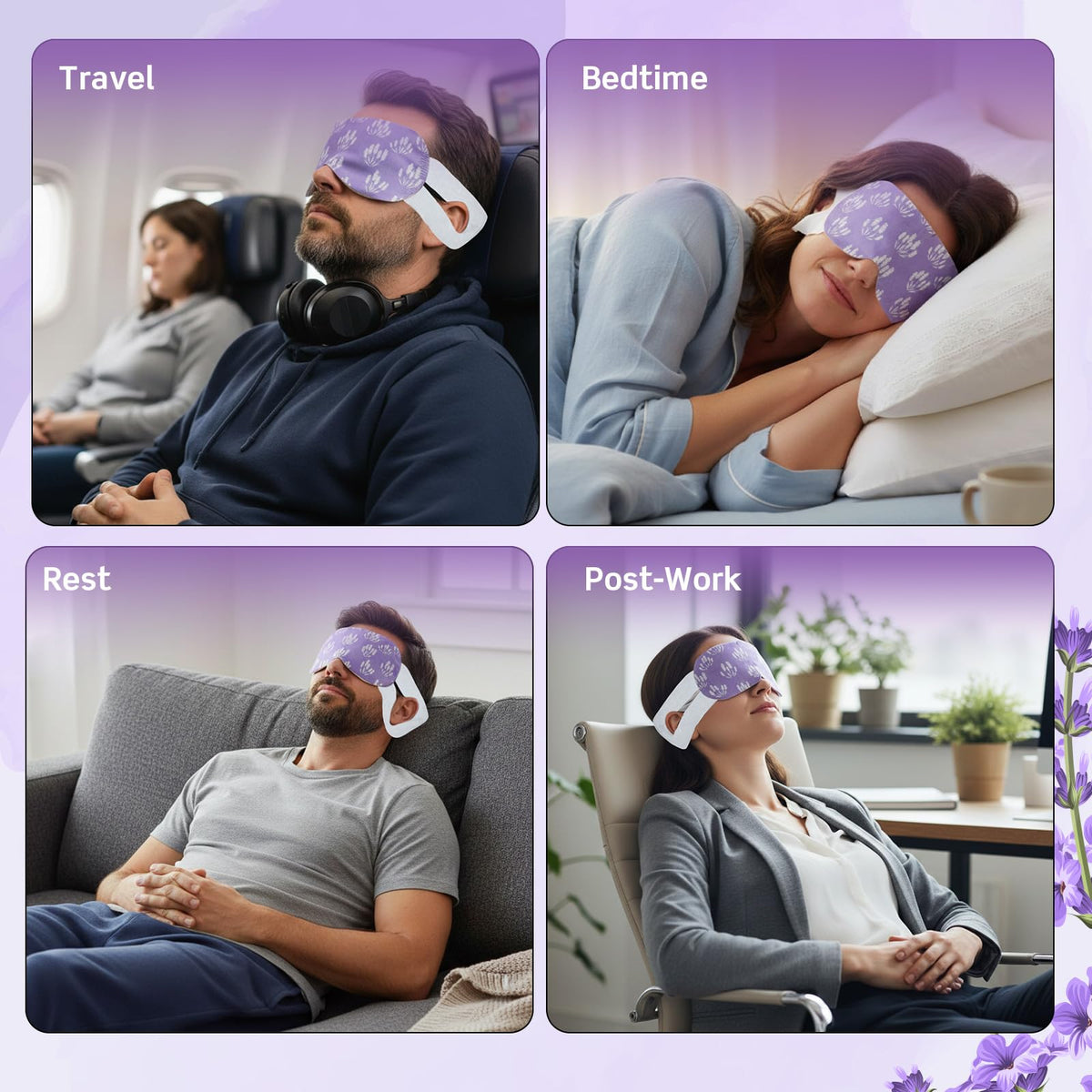Croloose office-relaxation eye mask eases fatigue at work.
