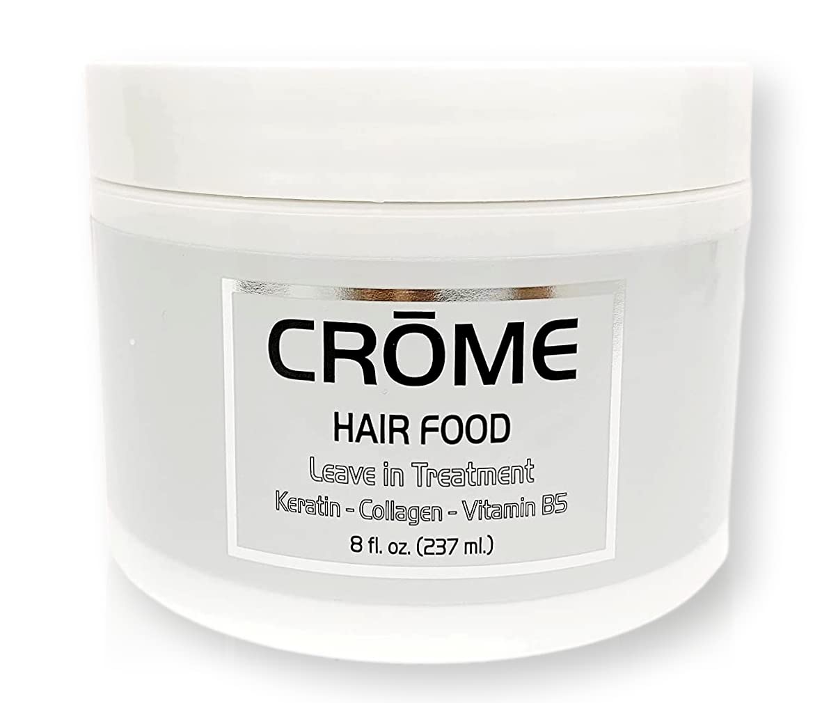 Crome Hair Food 8oz bottle front view for all hair types.