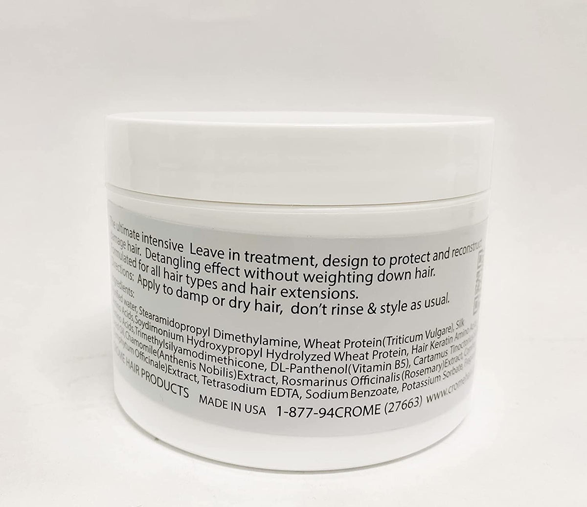 Crome Hair Food being applied on hair for repair and shine.