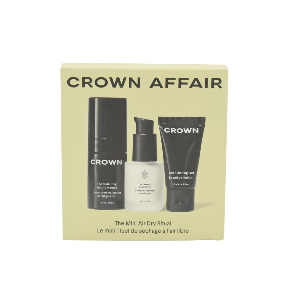 Crown Affair Texturizing Mousse for air-dried waves and lightweight texture.