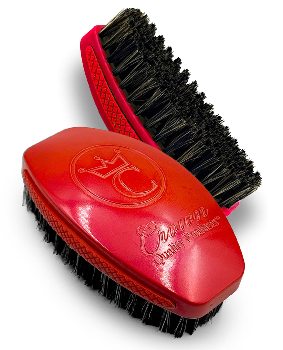 Crown Quality 360 Sport Wave Caesar 2.0 brush in full view for at-home wave styling