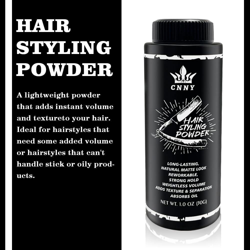 Three-pack set of Crownnaturally hair styling powder ready for on-the-go volume.