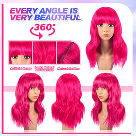 Crowye vivid wig close-up showing air bangs and soft fibers for daily wear.