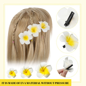 Crowye plumeria clip 2.4 inch bloom ideal for festive Hawaiian looks