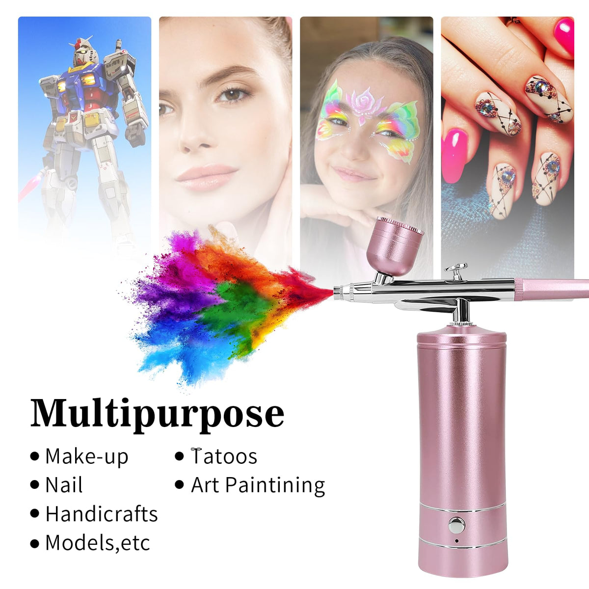 Crpen extension tube adds reach for precise makeup, tattoos, and details.